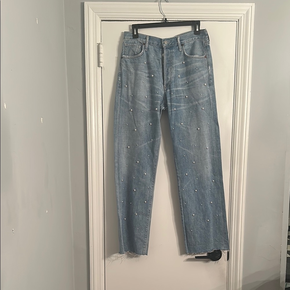 Citizens Of Humanity Blue Ankle Cropped Jeans